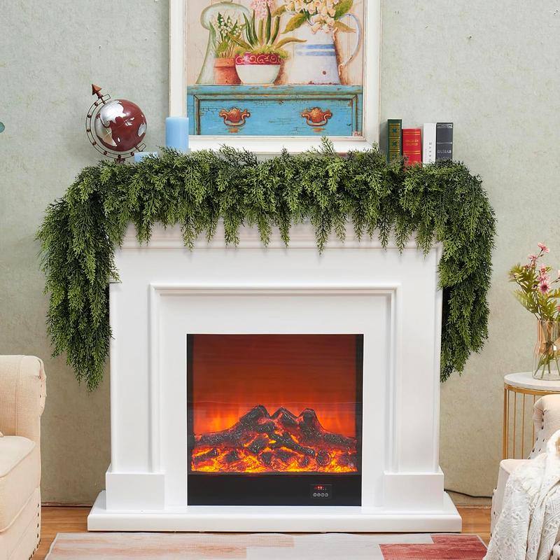 6 FT 2 Pcs Artificial Cedar Garlands (2, 6 FT)