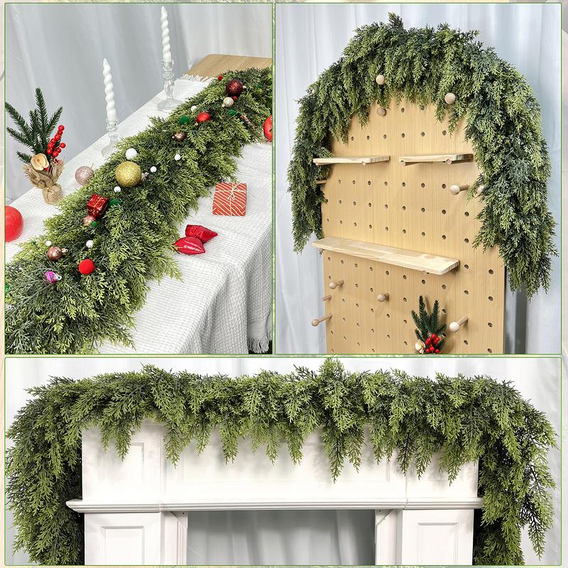 6 FT 2 Pcs Artificial Cedar Garlands (2, 6 FT)