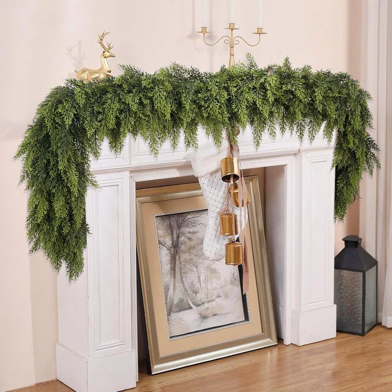 6 FT 2 Pcs Artificial Cedar Garlands (2, 6 FT)