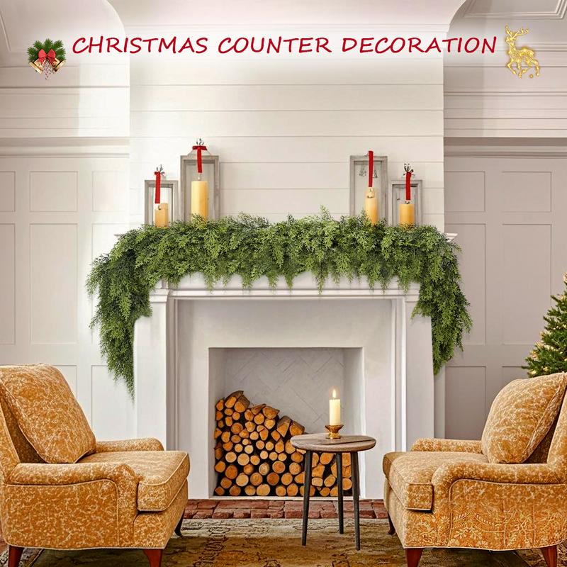 6 FT 2 Pcs Artificial Cedar Garlands (2, 6 FT)